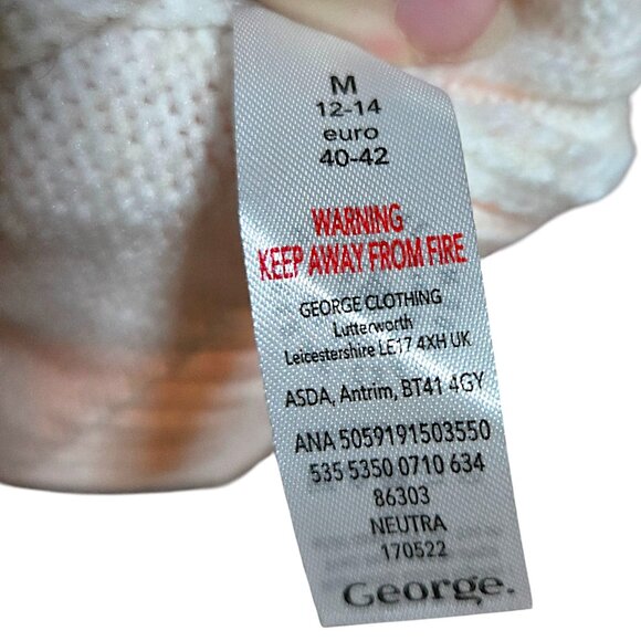 George Ribbed Neck Knit LOVE Sweater Cream Black Pullover Jumper NWT Cozy Modern - Picture 6 of 7